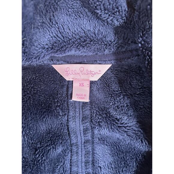 Lilly Pulitzer Sherpa Lined Fleece Full Zip Jacket Womens Size XS Blue Casual - Picture 3 of 8